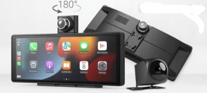 Samochodowy ekran multimedialny DS1020 DVR Carplay/Android Auto-dwie kamery